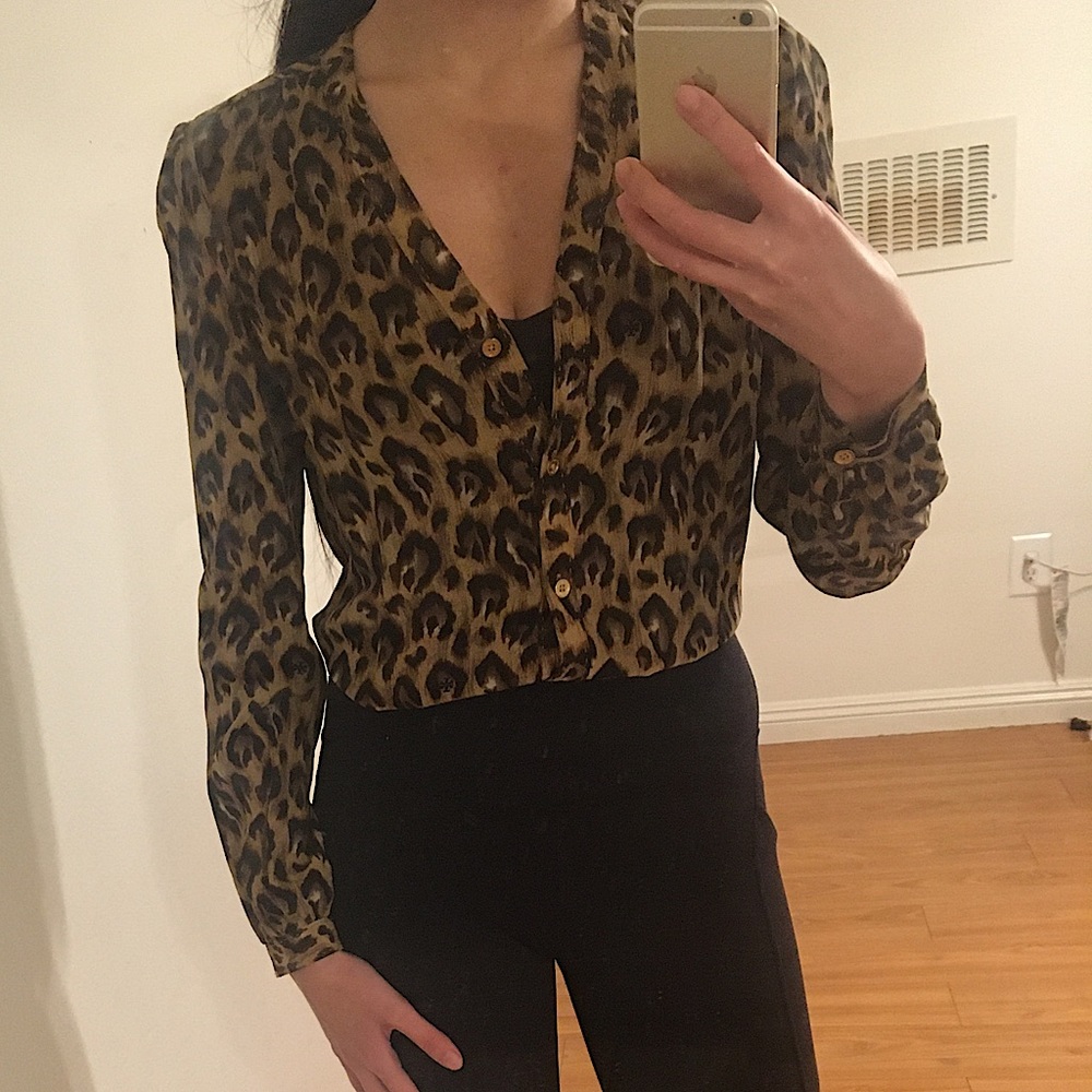Tory Burch silk leopard blouse
